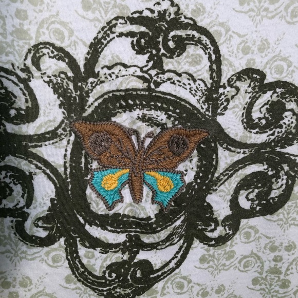 CAbi Embroidered Butterfly Tank 100% Cotton - Picture 4 of 5